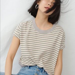 Madewell Stripped Short-Sleeve Sweater - NWT